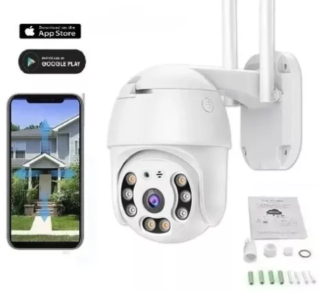Cámara WiFi Exterior PTZ HD 1080P | Detección de Movimiento y Notificaciones Push