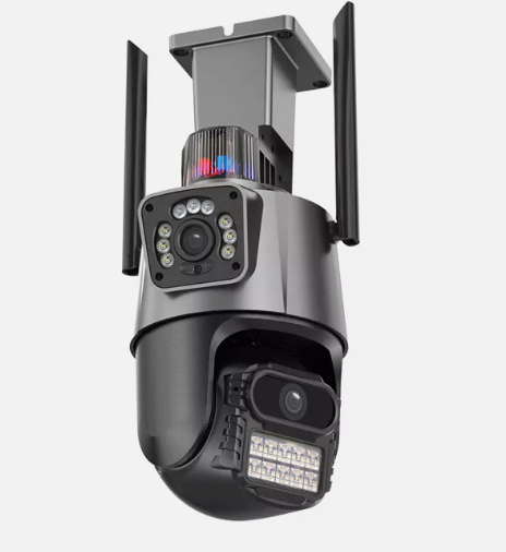 Cámara de Seguridad Doble Lente | Visión 360°, Seguimiento IA y Alarma Disuasoria - NH Ofertas