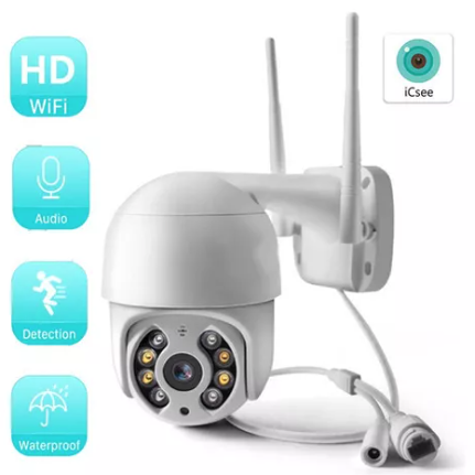 Cámara WiFi Exterior PTZ HD 1080P | Detección de Movimiento y Notificaciones Push