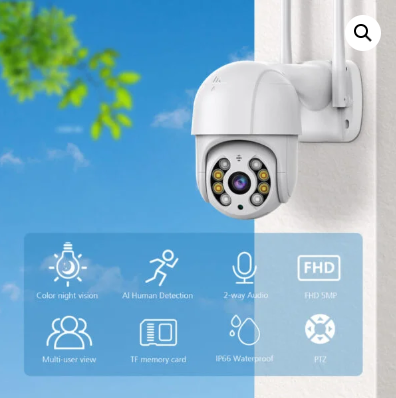 Promoción Domo: 2 Cámaras WiFi PTZ Exterior HD 1080P | Cobertura Total y Ahorro