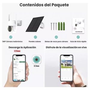 Cámara de Seguridad Solar WiFi PTZ | 100% Autónoma y Sin Cables