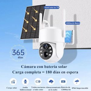 Cámara de Seguridad Solar WiFi PTZ | 100% Autónoma y Sin Cables