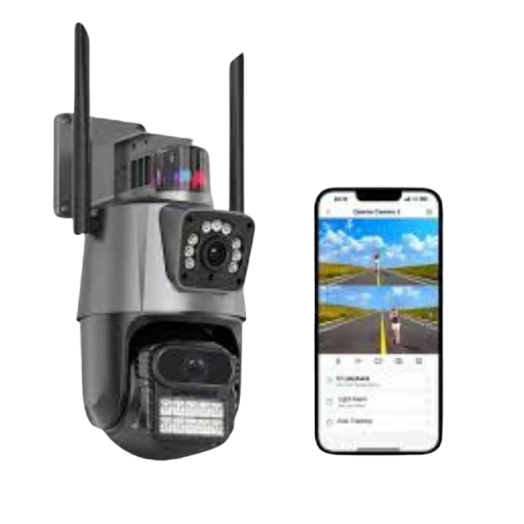Cámara Doble Lente WiFi 360° | Seguimiento IA y Alarma Disuasoria