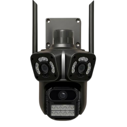 Cámara Triple Lente WiFi 360° | IA, Alarma y Visión Nocturna
