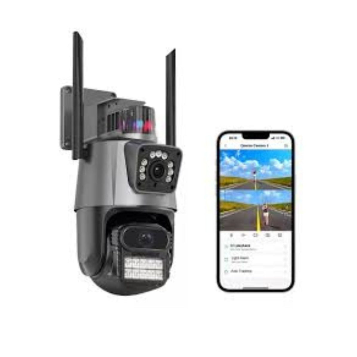 Cámara de Seguridad Doble Lente | Visión 360°, Seguimiento IA y Alarma Disuasoria - NH Ofertas